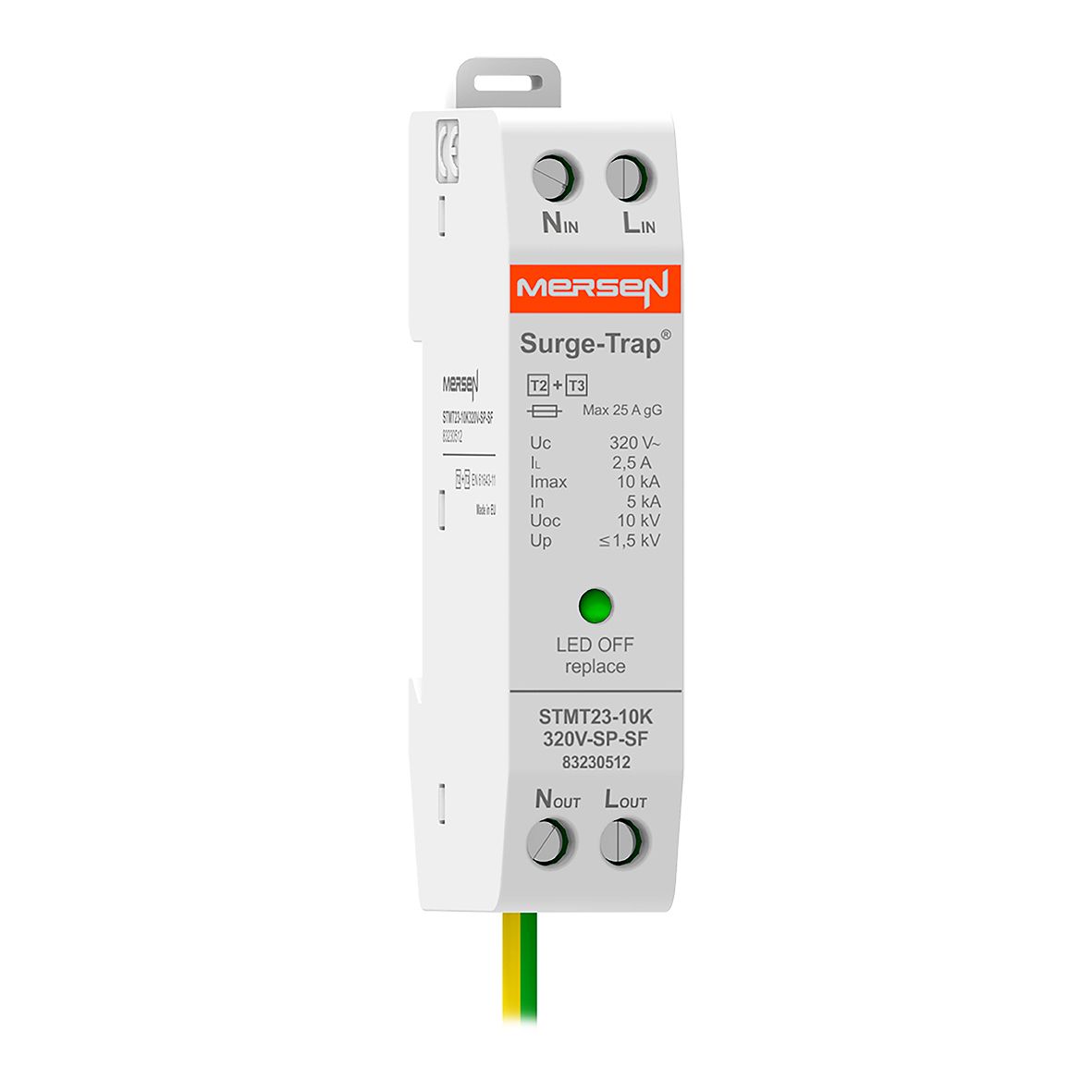 83230512 - SPD Type 2+3, 10kA, Uc320V, Slim, SP TT/TNS, 2 Poles, Fusebox